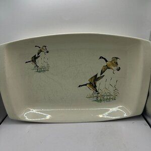 Vintage Lladró Porcelain Rectangular Serving Platter With Flying Geese Design